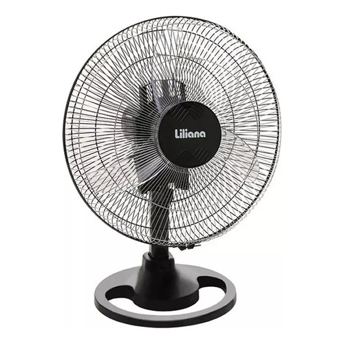 Ventilador de mesa Liliana VSOC16 negro con 3 palas color transparente de plástico, 16" de diámetro 220 V