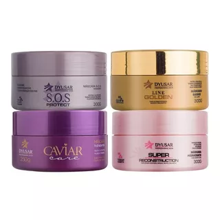 Cronograma Capilar Mascaras Super +line Golden+ Caviar + Sos