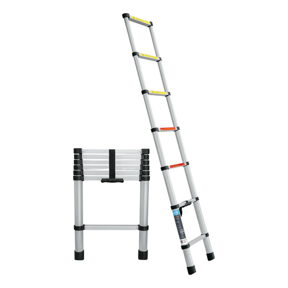 Escalera Telescopica 7 Peldaños Plegable 102kg Truper 101903