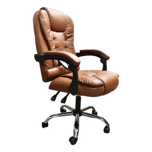 Silla de escritorio Lumax Miles ZGS-959-SA ergonómica  marrón con tapizado de cuero sintético