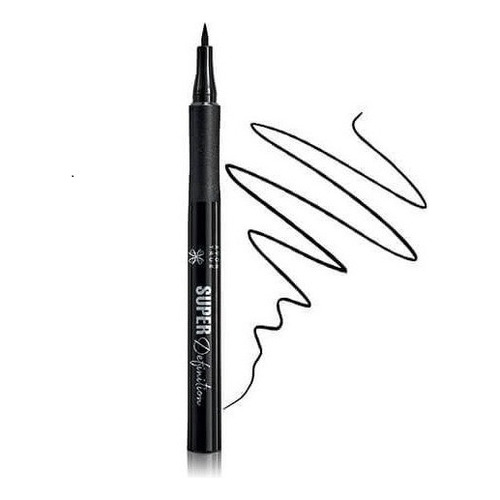 Delineador de ojos líquido Avon True Delineador Líquido Para Ojos Super Definition color black con acabado mate