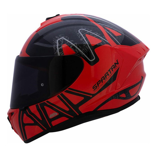 Casco Moto Spartan Dekers Draken Rojo/negro Xl Color Rojo
