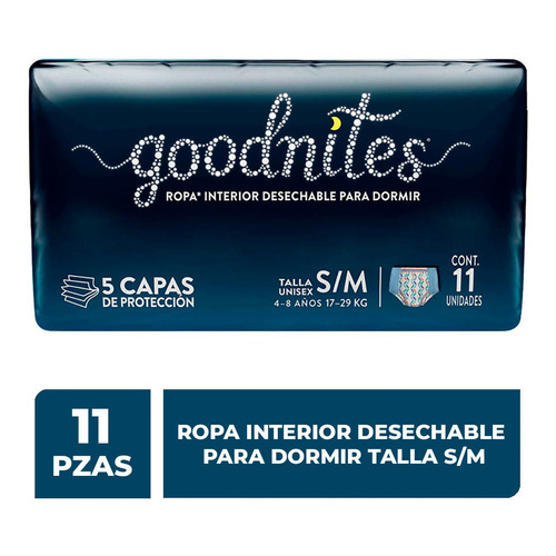 Calzones Desechables Para Dormir Goodnites Talla Mediana 11 Calzones