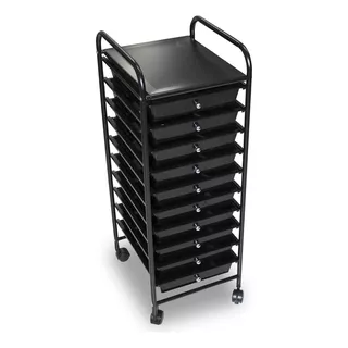 Carrito Organizador Estética, Cocina, Oficina 10 Niveles Color Negro