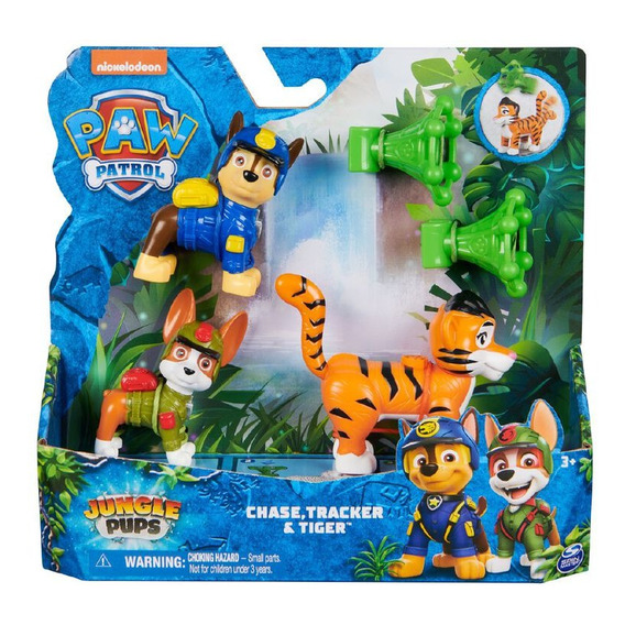 Paw Patrol Figura Chase Tracker Tigre 3-pack Jungla Original