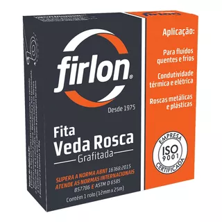 Fita Veda Rosca Grafitada Firlon-18mmx25 Metros- 10 Unidades