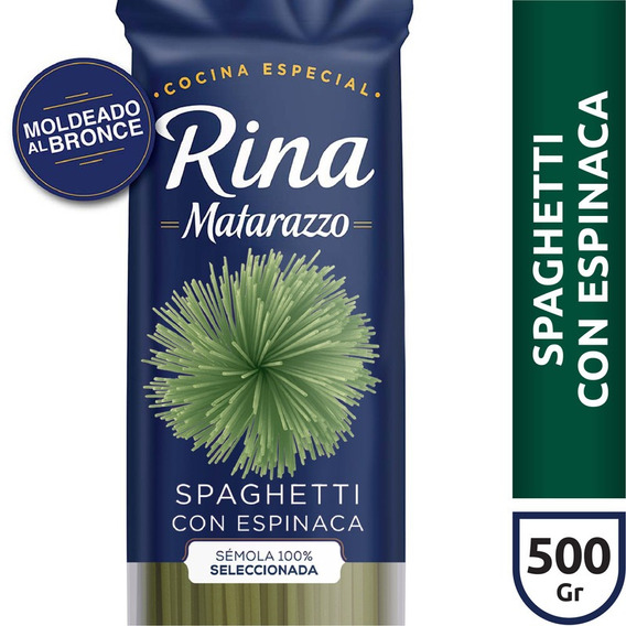 Fideos spaghetti con espinaca Rina Matarazzo 500g
