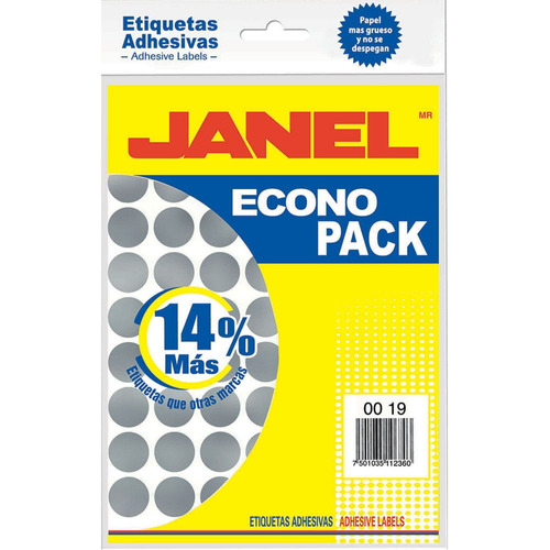 Etiquetas Adhesivas Janel Fluorescente 00x19mm /vc