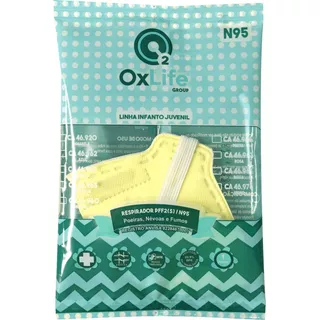 Máscara Infantil Pff2 - N95 - Cores - Kit Com 20 Un. Cor Amarelo