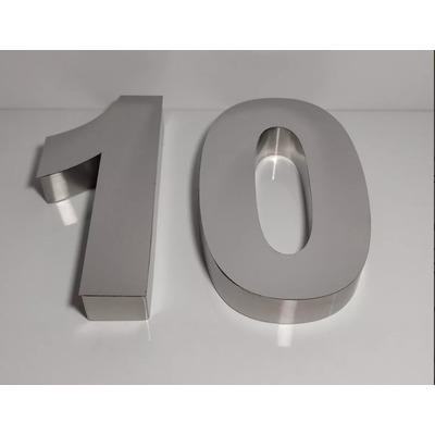 2 Números Ou Letras Caixa De 30cm Aço Inox (corte A Laser)