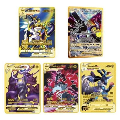 Carta Pokemon Colecionador De Metal Dourada Arceus Vmax