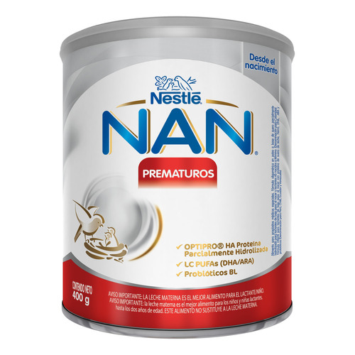 Leche de fórmula en polvo Nestlé Nan Prematuros en lata de 400g a partir de los 0 meses