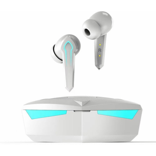 Audífono in-ear gamer inalámbrico P30 blanco con luz LED