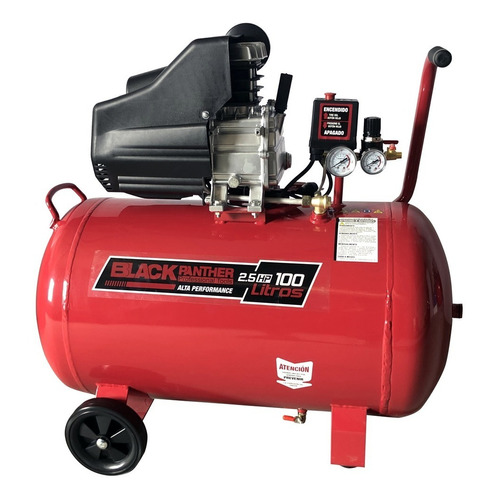 Compresor de aire eléctrico portátil Black Panther BP-C25100B 100L 2.5hp 220V 50Hz rojo