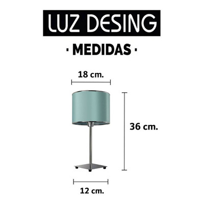 Velador Pantalla Con Virola Cromo Apto Led E27 Luz Desing