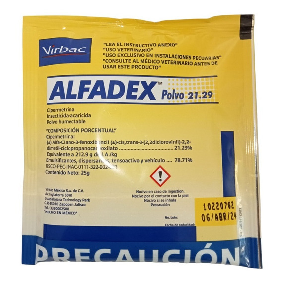 Alfadex 25gr Cipermetrina Control De Plagas Urbanas 10 Pieza