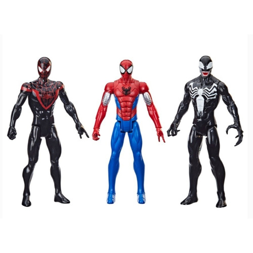 3 Figura Spiderman Miles Morales, Venom Avenger Set