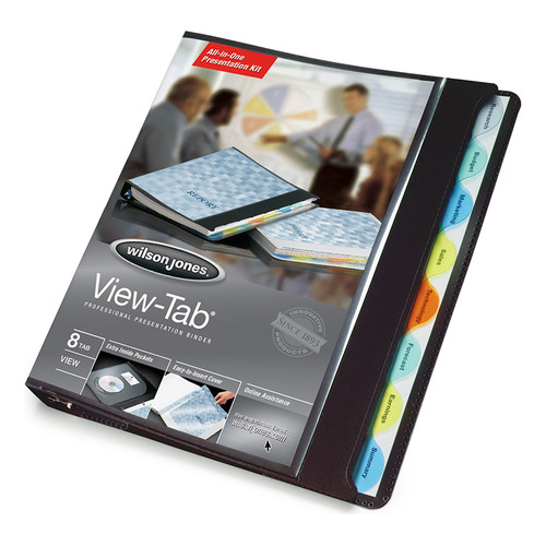 Carpeta con Separadores Viewtab Binder 8 Divisiones Negro - Acco P1271