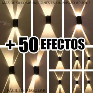 Aplique Pared Interior Luz Transformable En Más De 50 Efecto Luces Difusor Moderno Hierro Bidireccional Spot Apto Led 