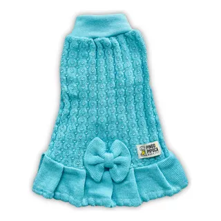 Roupa Pet Inverno Vestido Tricô Para Cachorro Amora Tiffany