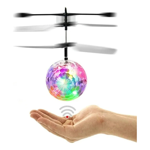 Mini Drone Esfera Helices Volador Sensor Juguete Niños Led