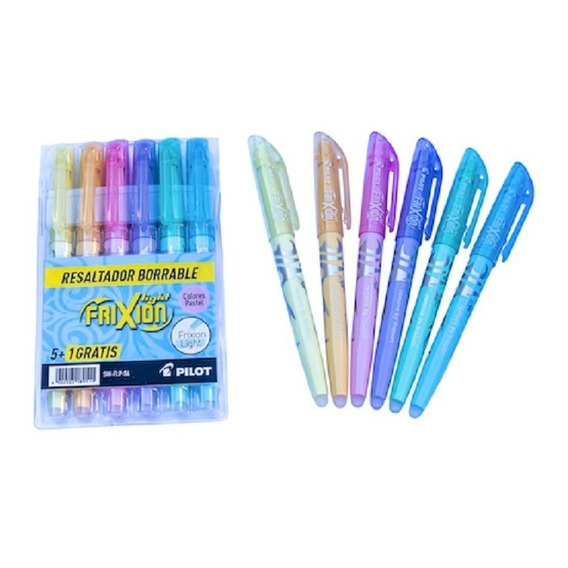 Estuche Con 6 Resaltadores Pilot Frixion Colores Pastel