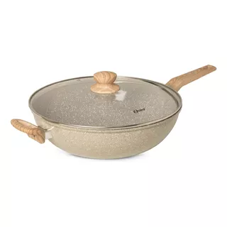 Panela Wok C Tampa 5,5l Cerâmica Marble Edition Cinza Oster