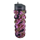 Botella Silicona Flexible Plegab 500ml Cresko Sharif Express Color Camuflada Rosa