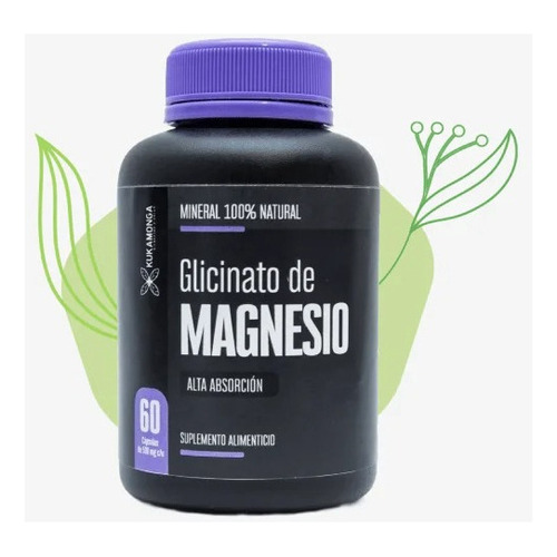 Glicinato De Magnesio 60 Cápsulas De 500 Mg Sabor Sin Sabor
