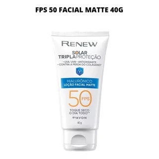 Protetor Facial Avon Renew Solar Hialurônico Matte Fps50 40g