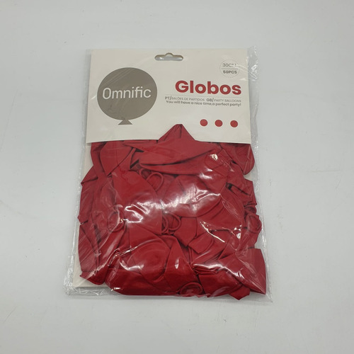 Globos 50 Unidades Color Rojo Tamaño 30 Cm