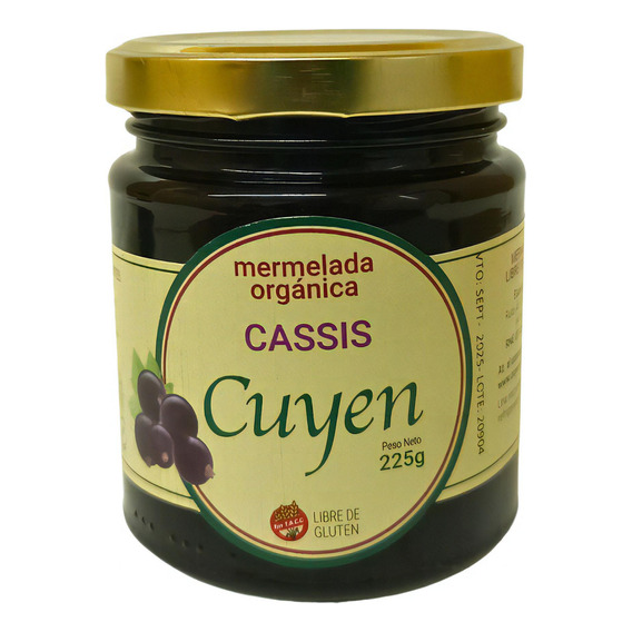 Mermelada Artesanal Orgánica Cuyen De Cassis X 225g