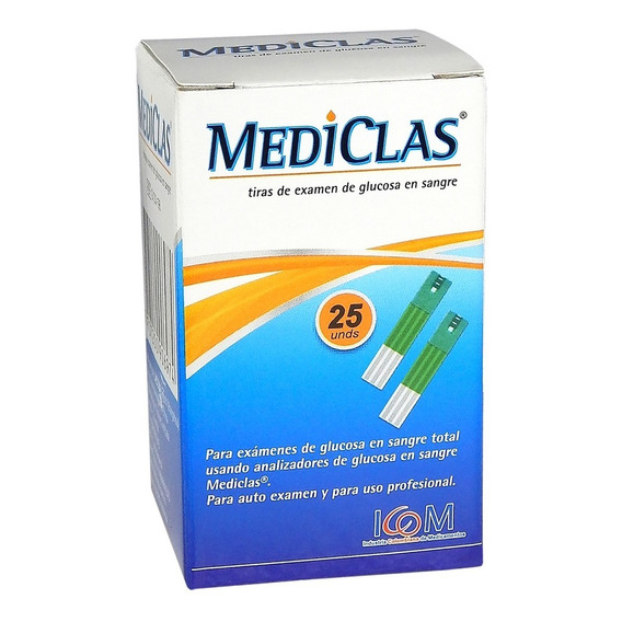 Tiras Reactivas Glucometro Mediclas 25 Unidades