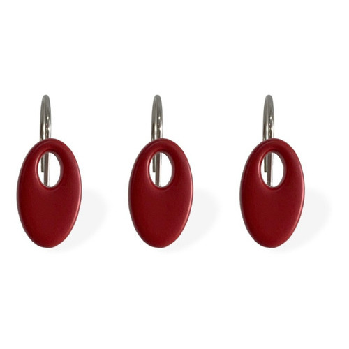 Ganchos Cortina De Baño Oval Color Rojo