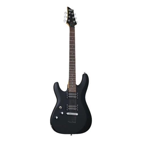 Guitarra eléctrica para zurdo Schecter C-6 Deluxe de tilo satin black satin con diapasón de palo de rosa