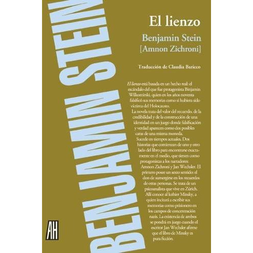 El Lienzo, De Benjamin Stein. Editorial Adriana Hidalgo, Tapa Blanda En Español, 2015