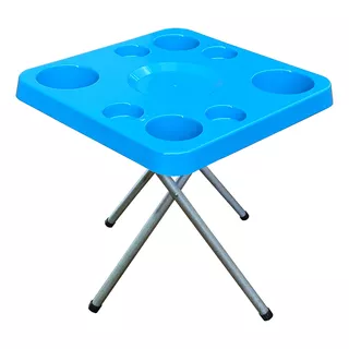 Mesa Barco/lancha Petisqueira Desmontável C/pés Galvanizados Cor Azul