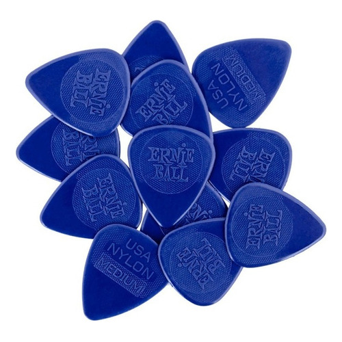 Pack 12 Uñetas Nylon Medium P09136 Ernie Ball - Musicstore Color Azul