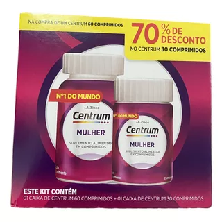 Kit Centrum Mulher Multivitamínico 60 + 30 Comprimidos