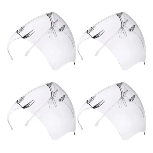 Careta Lentes Protector Facial De Policarbonato 4 Pzs Color