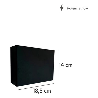 Aplique Pared Diseño Moderno Flat Negro Apto Led Gu10 