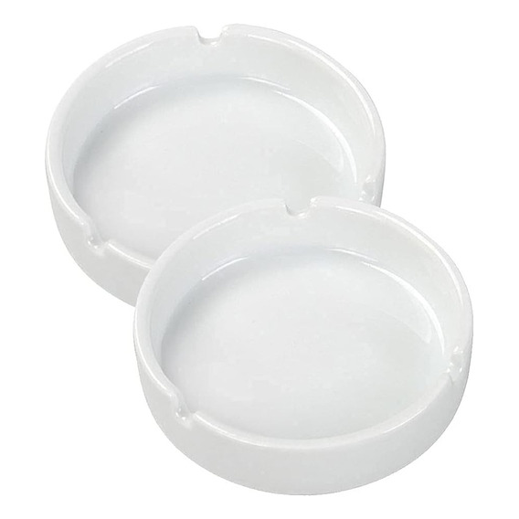 6 X Ceniceros Blanco De Vidrio Ceramica Para Mesa Escritorio