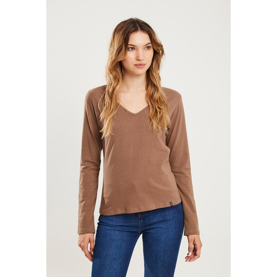 Remera Básica Algodón- Soft Chocolate - Koxis Mujer