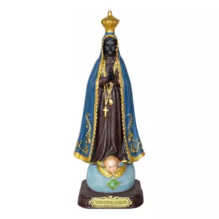 Santo Imagem Nossa Senhora Aparecida Resina 20,5cm Cor Colorida