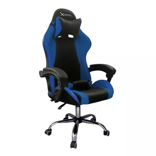 Silla De Escritorio Xzeal Xz05 Gamer Ergonómica  Negra Y Azul