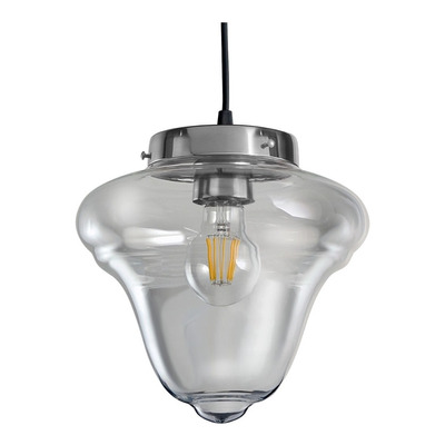 Colgante 1 Luz Rosario Cromo 25cm Vintage Deco Apto Led E27