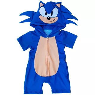 Macacão Infantil Verão Fantasia Sonic Isabb