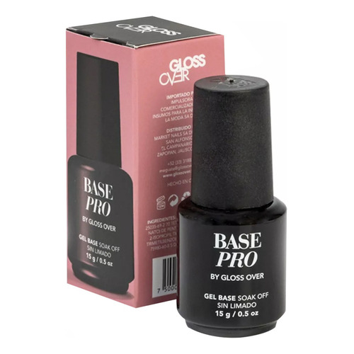 Gel Base Para Esmalte Semipermanente Sin Limado Gloss Over Color Transparente