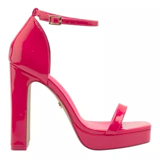 Sandalia Zapatilla Rosa Neon Charol Belinda Peregrin 12cm