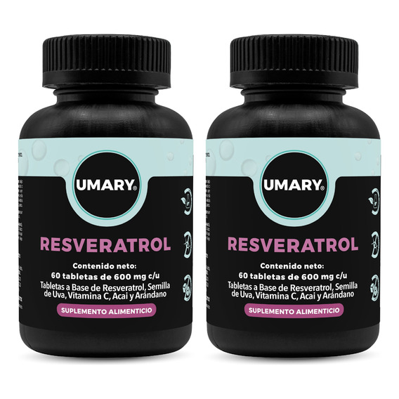 Umary Resveratrol + Acai 120 Tabletas 600 Mg Duo